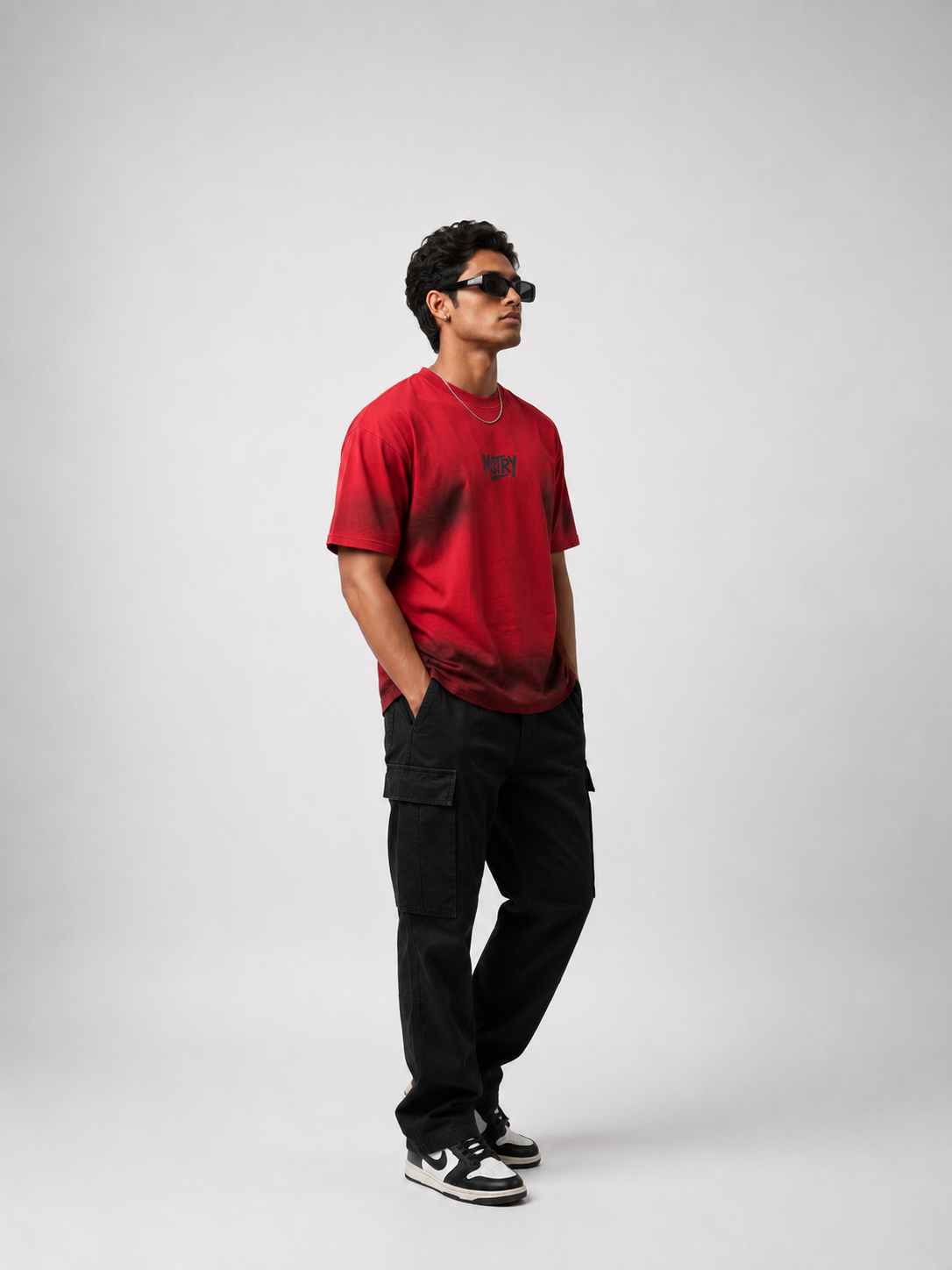 Crimson Fade Oversized T-Shirt