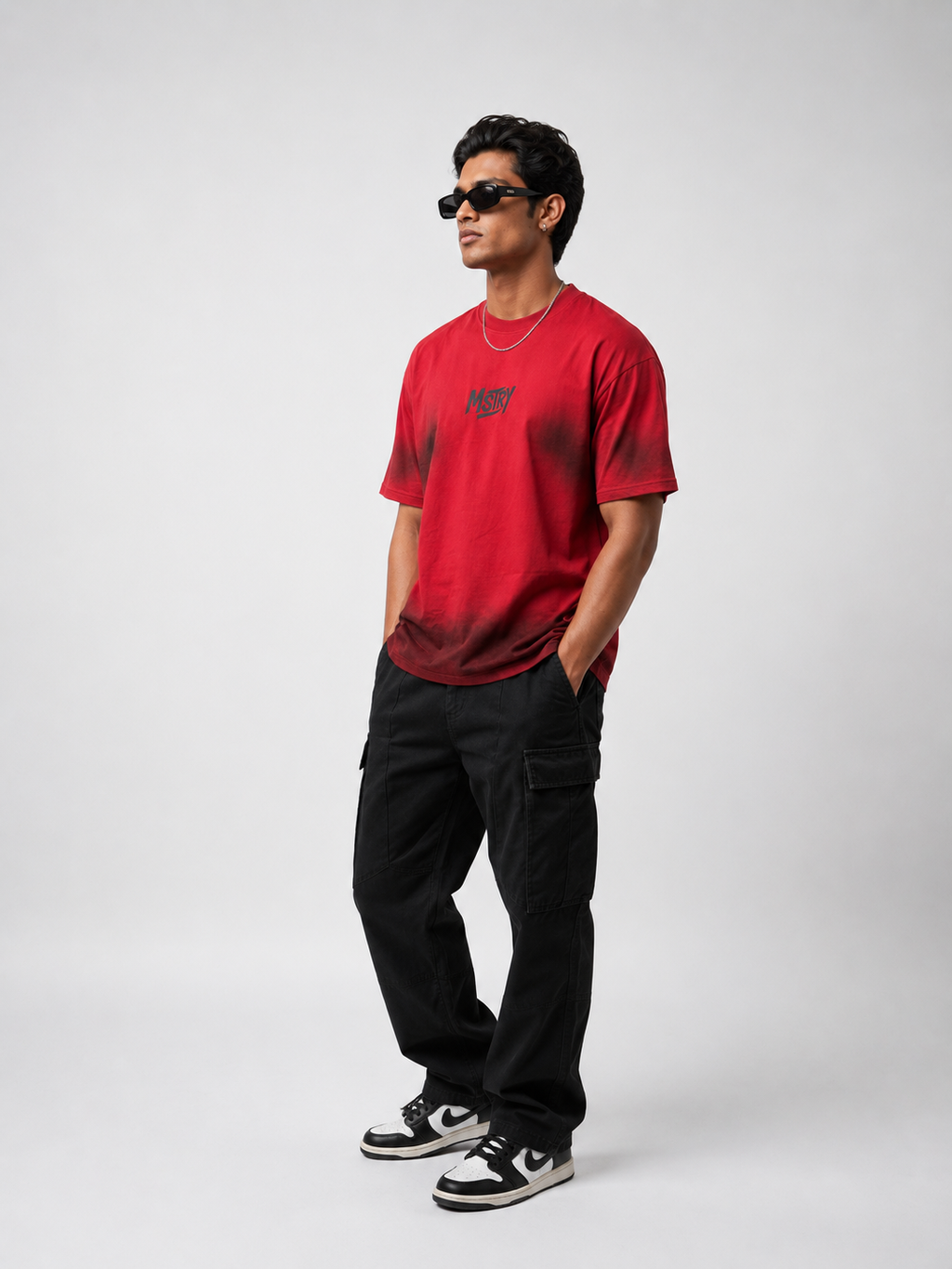 Crimson Fade Oversized T-Shirt