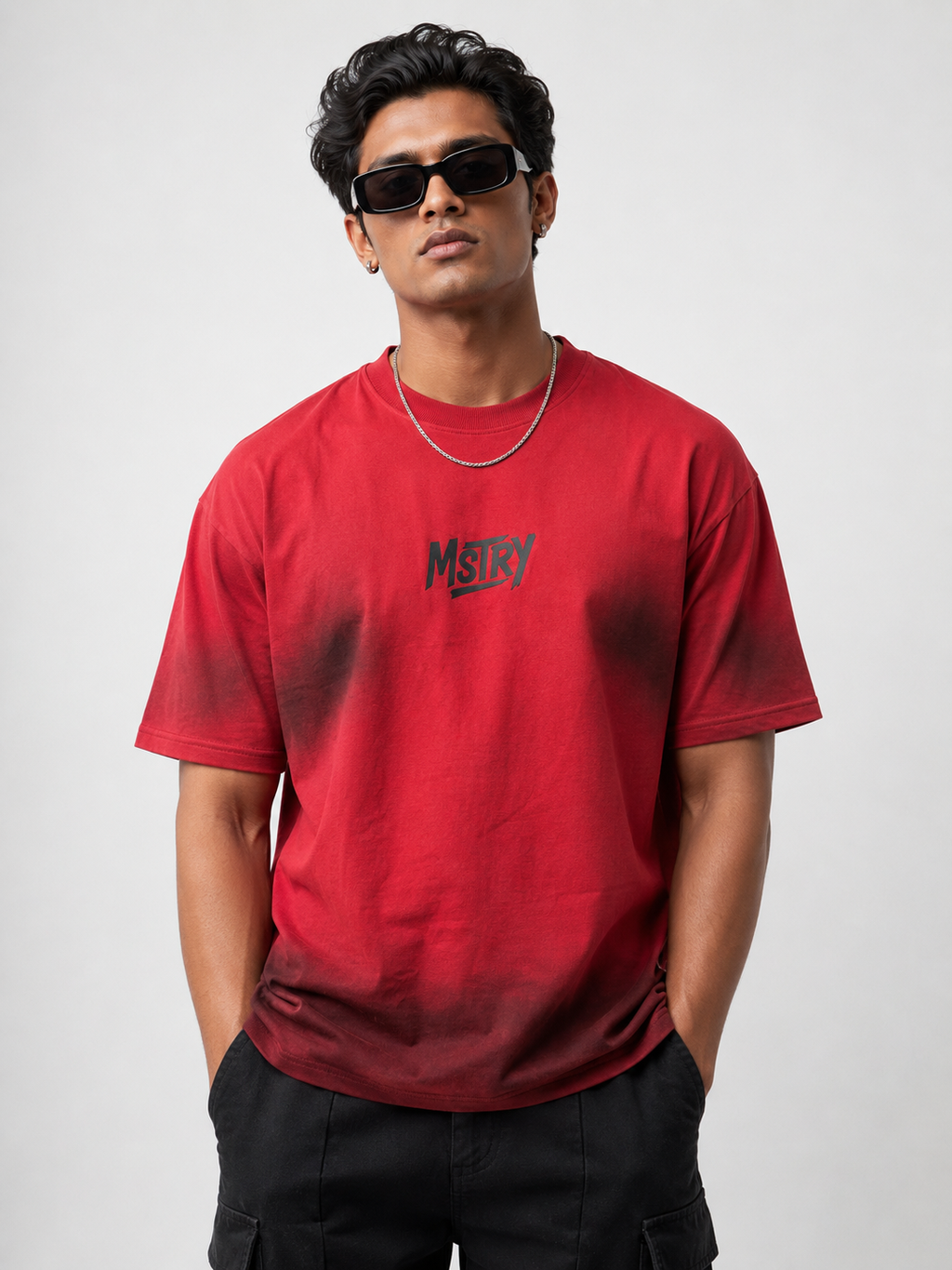 Crimson Fade Oversized T-Shirt