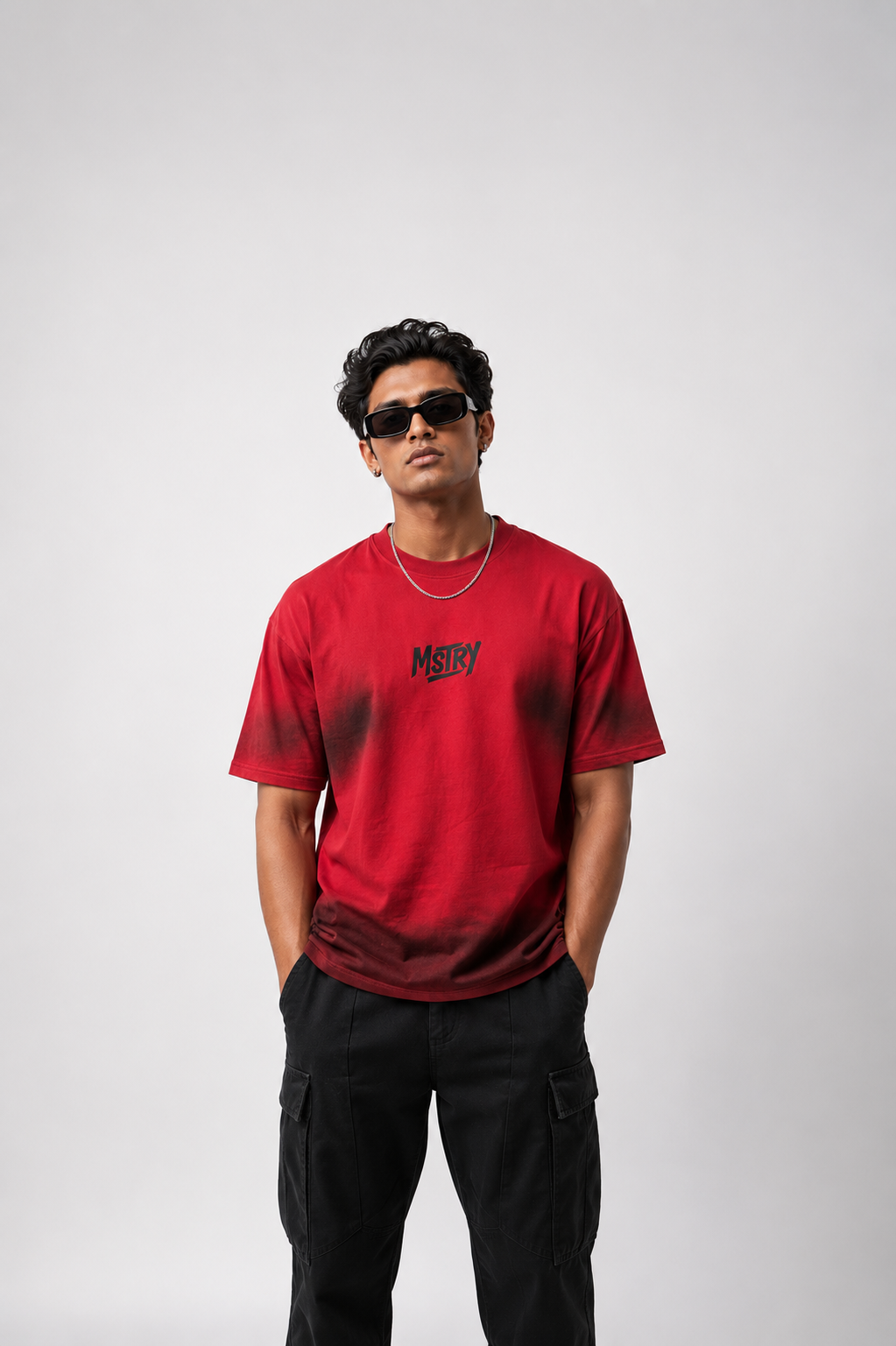 Crimson Fade Oversized T-Shirt
