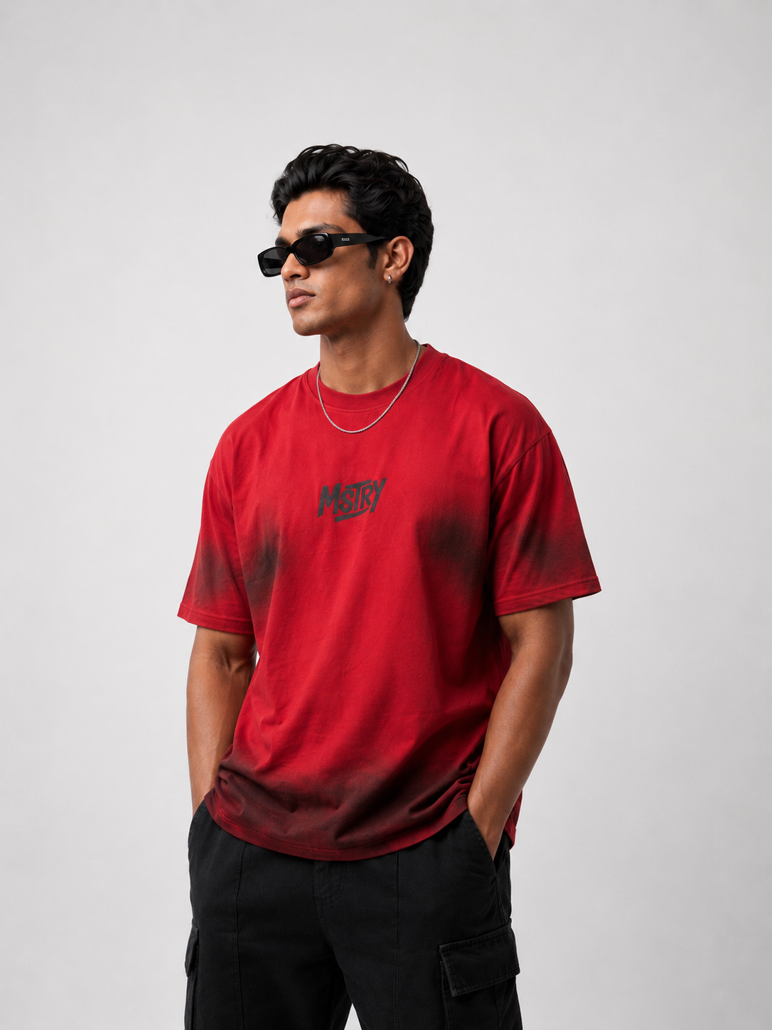 Crimson Fade Oversized T-Shirt