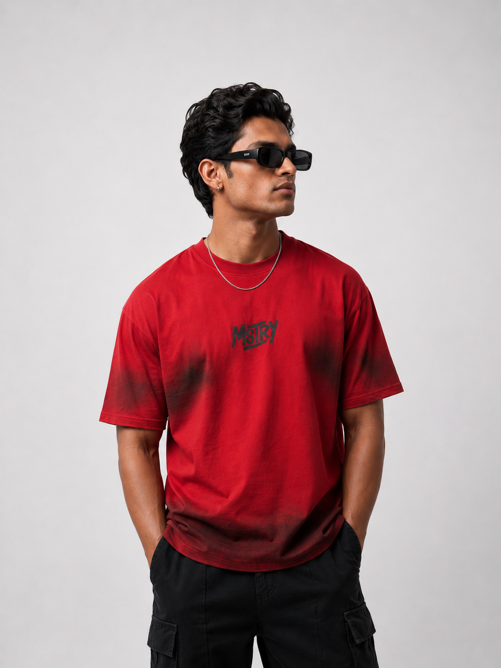 Crimson Fade Oversized T-Shirt